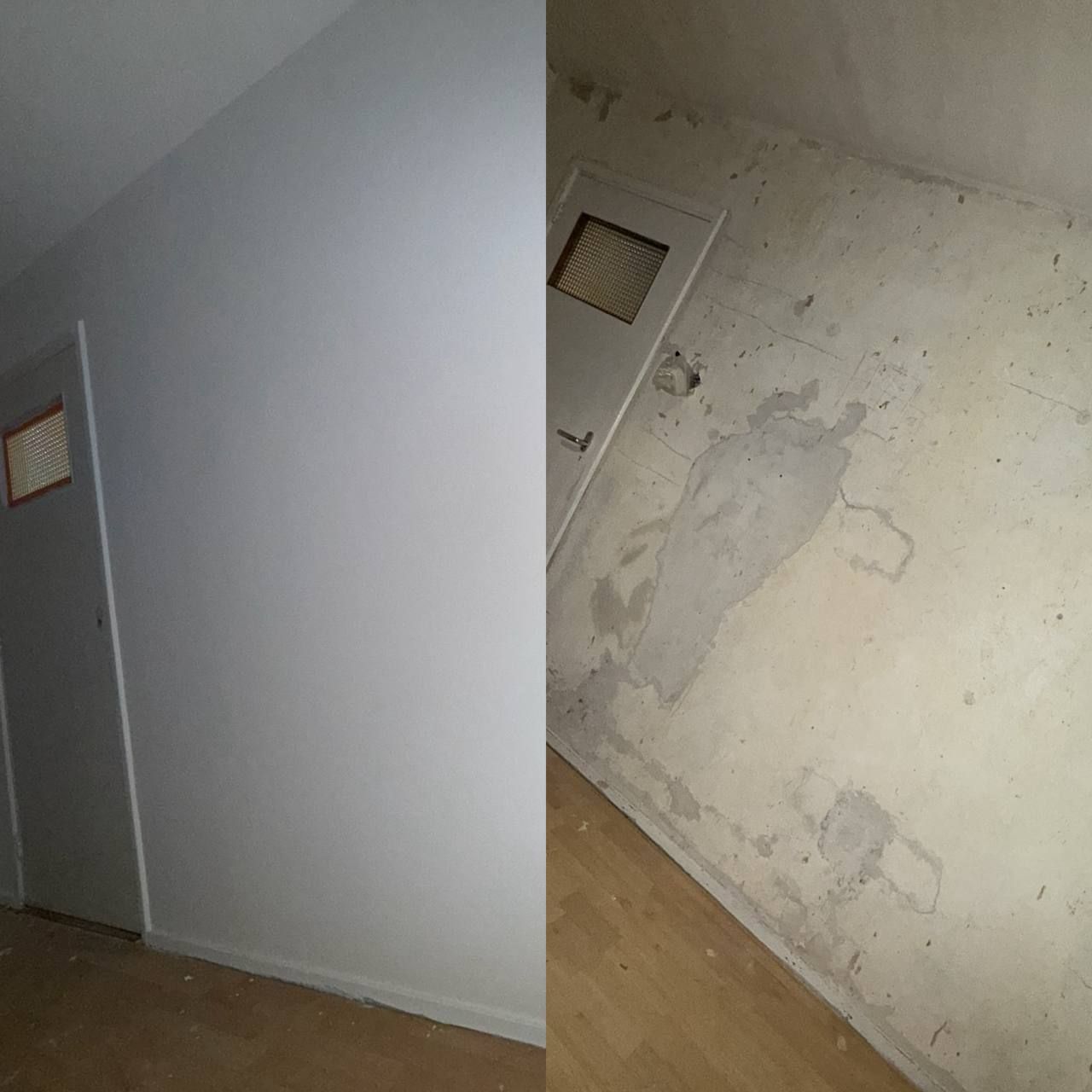 Kamer: oude muur strak afgewerkt
